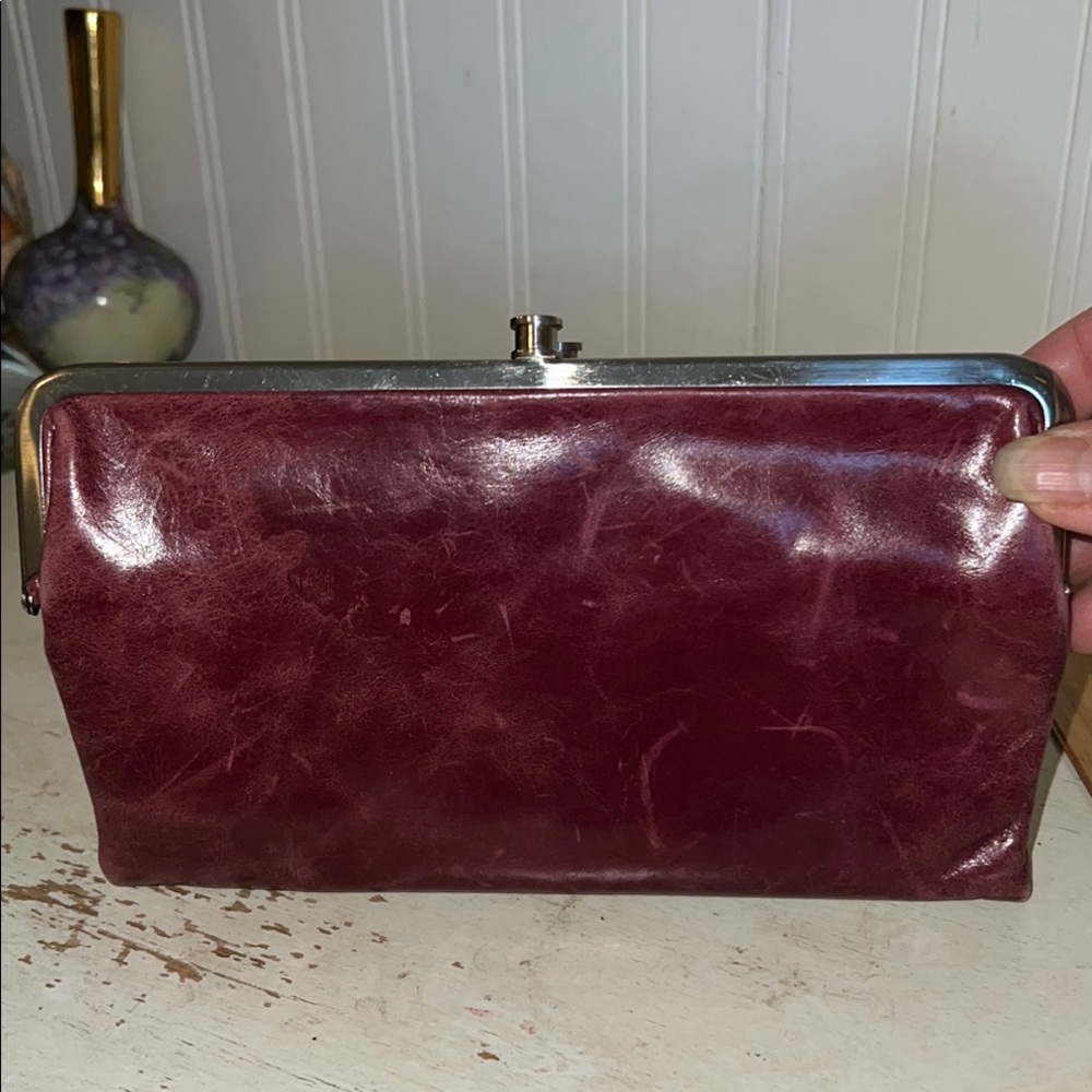 Hobo Burgundy Leather Clutch wallet folding